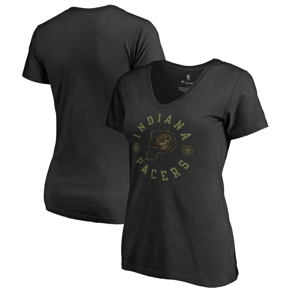 NBA - Indiana Pacers Women's Liberty V-Neck T-Shirt - Black