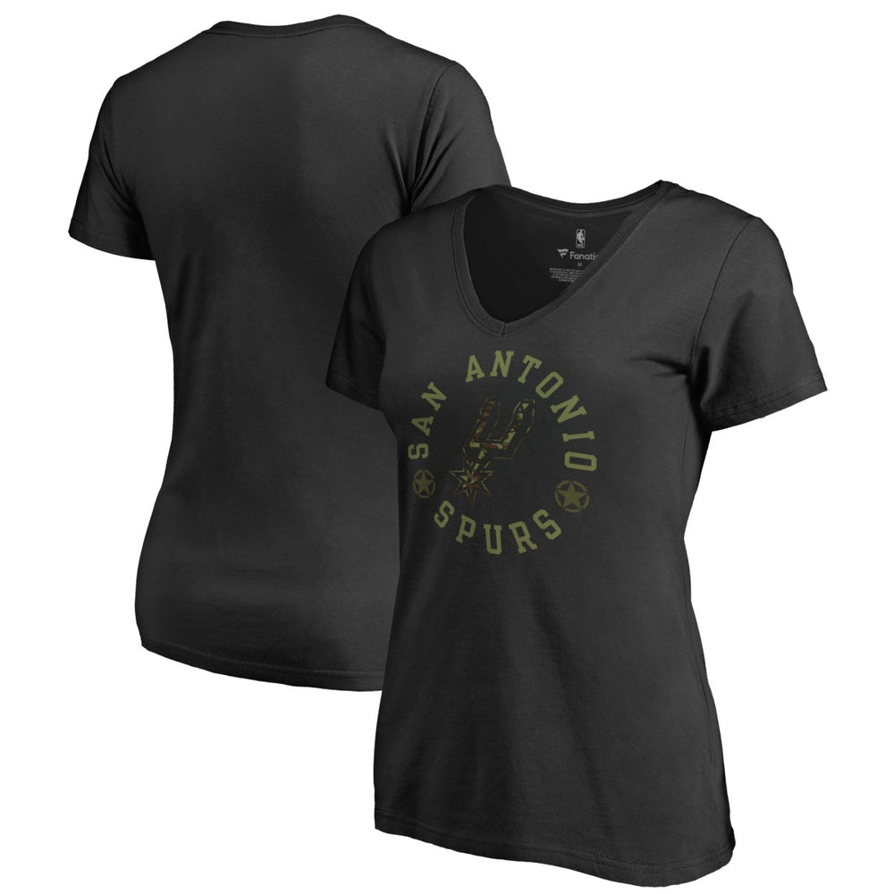 NBA - San Antonio Spurs Women's Liberty V-Neck T-Shirt - Black