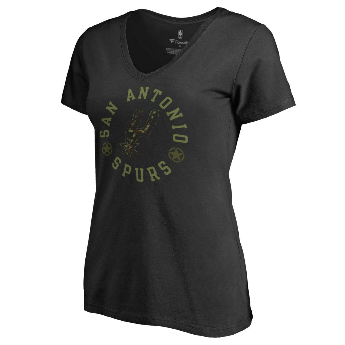 NBA - San Antonio Spurs Women's Liberty V-Neck T-Shirt - Black