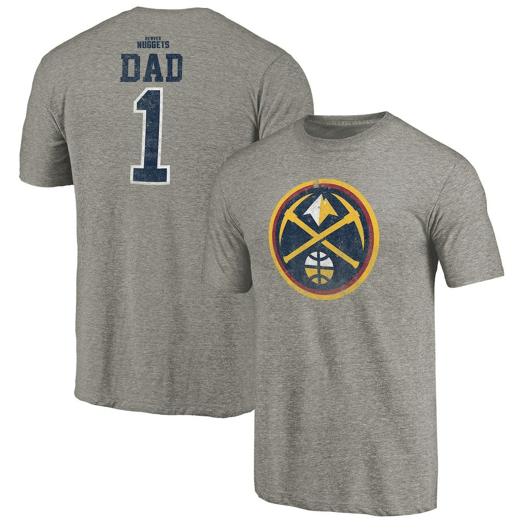 NBA - Denver Nuggets Greatest Dad Tri-Blend T-Shirt - Gray