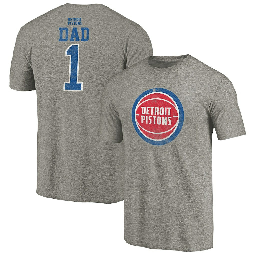 NBA - Detroit Pistons Greatest Dad Tri-Blend T-Shirt - Gray