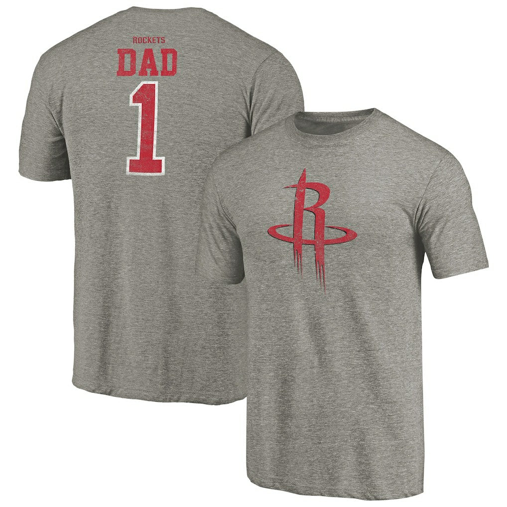 NBA - Houston Rockets Greatest Dad Tri-Blend T-Shirt - Gray