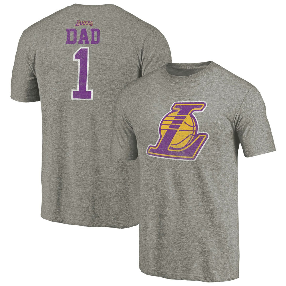 NBA - Los Angeles Lakers Greatest Dad Tri-Blend T-Shirt - Gray
