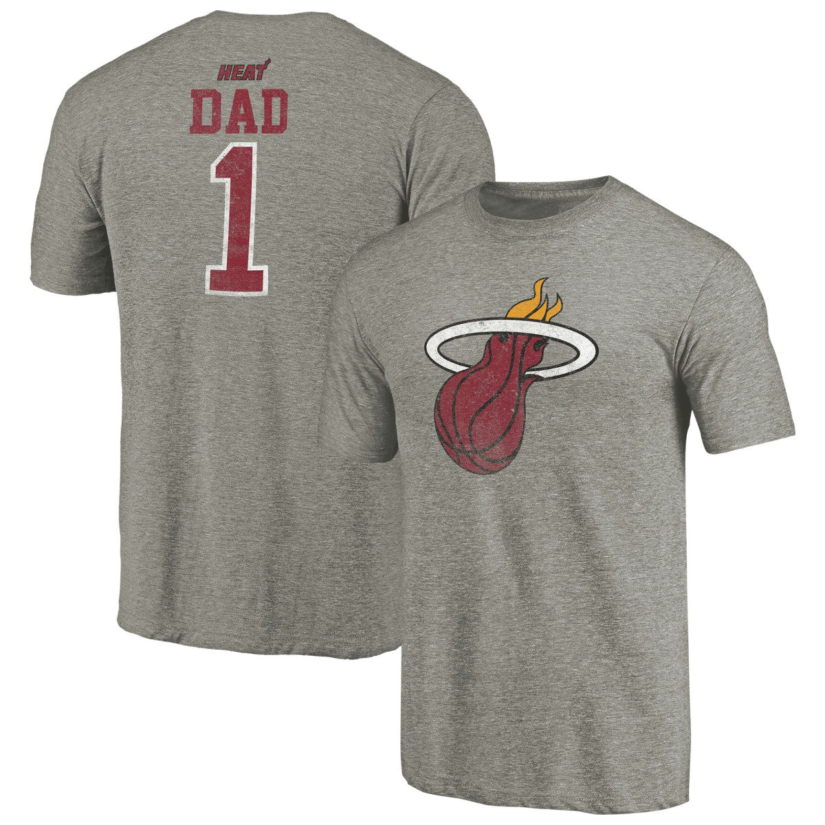 NBA - Miami Heat Greatest Dad Tri-Blend T-Shirt - Gray