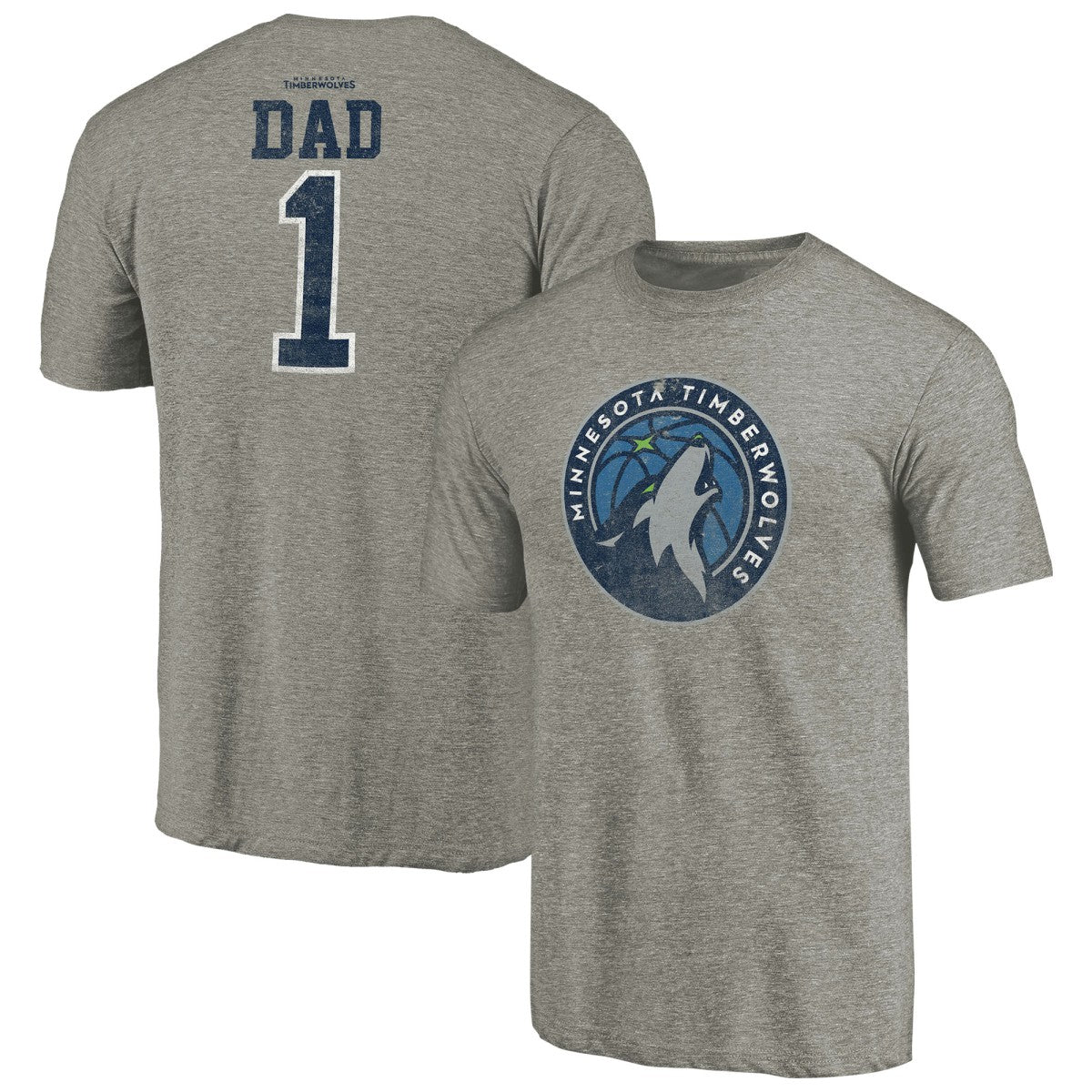 NBA - Minnesota Timberwolves Greatest Dad Tri-Blend T-Shirt - Gray