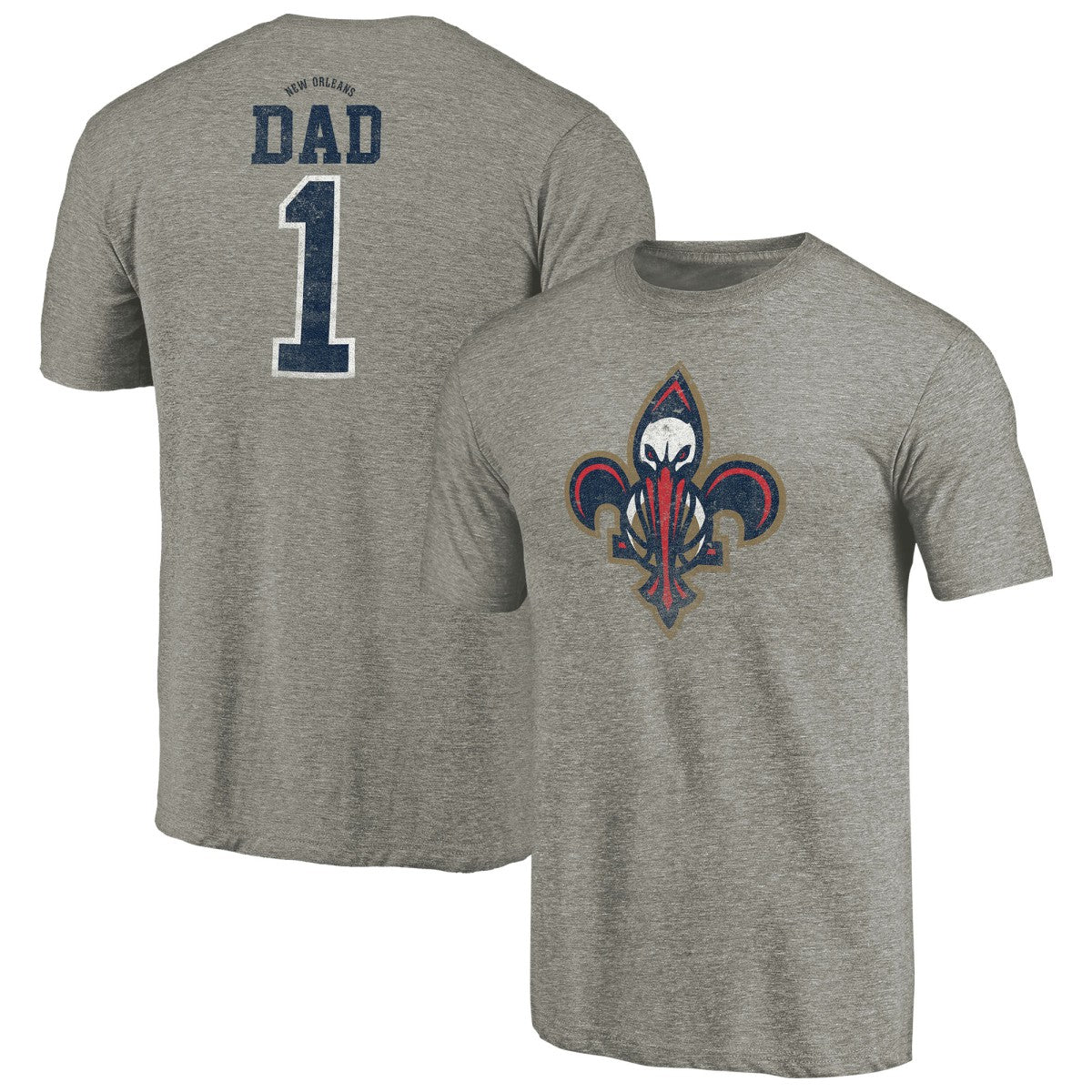 NBA - New Orleans Pelicans Greatest Dad Tri-Blend T-Shirt - Gray