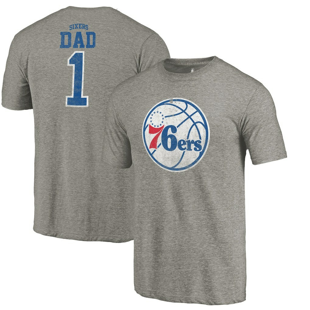 NBA - Philadelphia 76ers Greatest Dad Tri-Blend T-Shirt - Gray