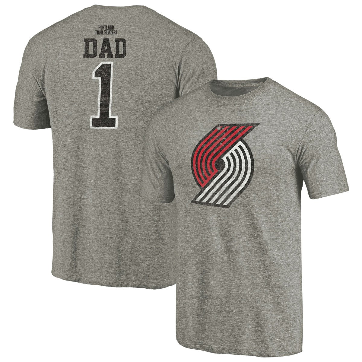 NBA - Portland Trail Blazers Greatest Dad Tri-Blend T-Shirt - Gray
