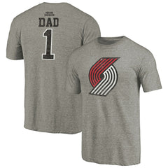 NBA - Portland Trail Blazers Greatest Dad Tri-Blend T-Shirt - Gray