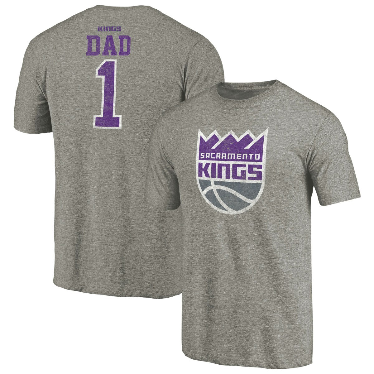 NBA - Sacramento Kings Greatest Dad Tri-Blend T-Shirt - Gray