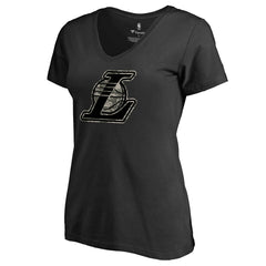 NBA - Los Angeles Lakers Women's Cloak Camo V-Neck T-Shirt - Black