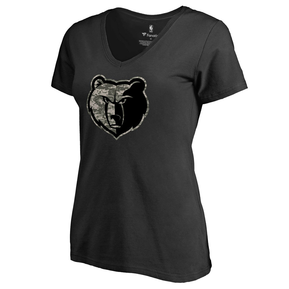 NBA - Memphis Grizzlies Women's Cloak Camo V-Neck T-Shirt - Black