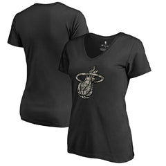 NBA - Miami Heat Women's Cloak Camo V-Neck T-Shirt - Black