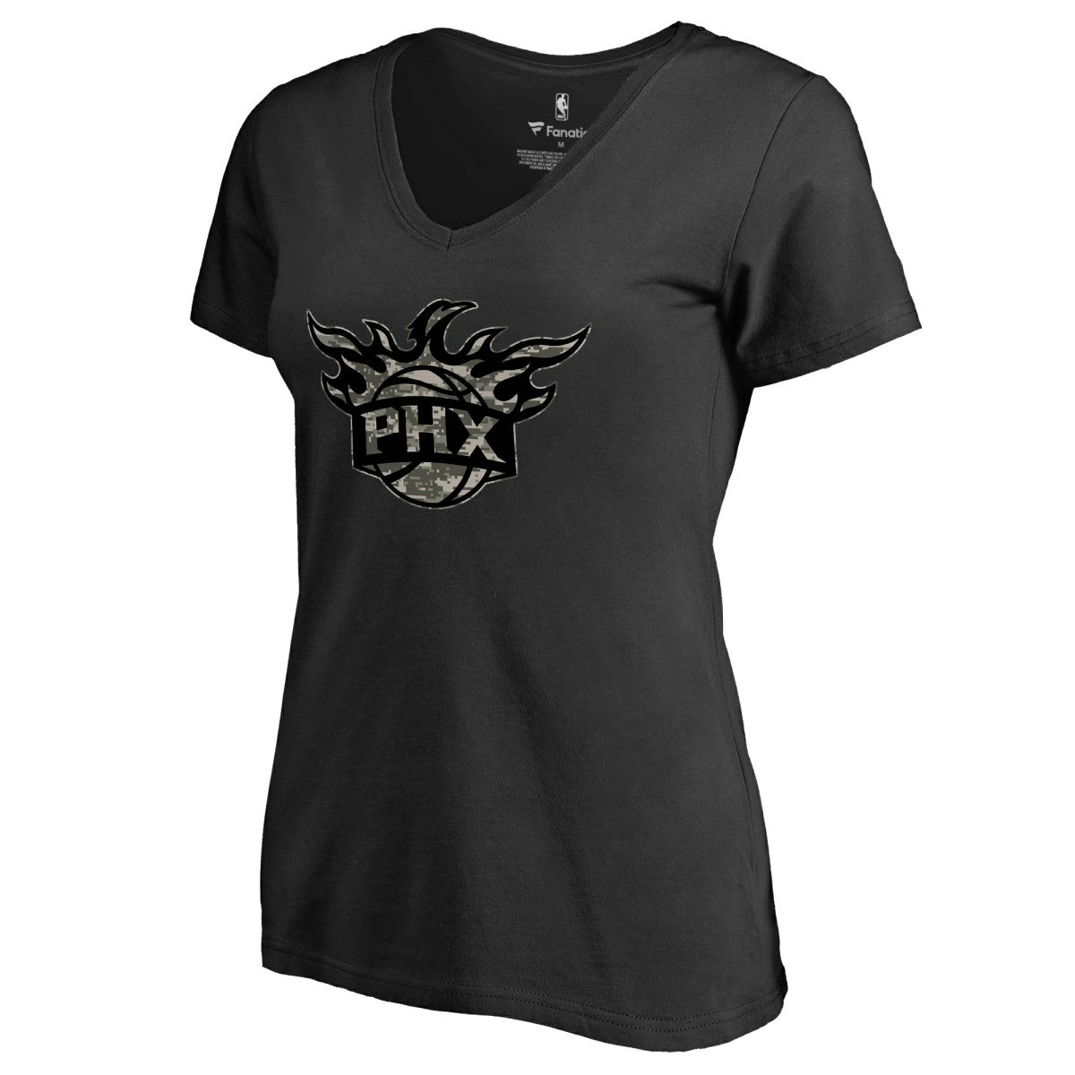 NBA - Phoenix Suns Women's Cloak Camo V-Neck T-Shirt - Black