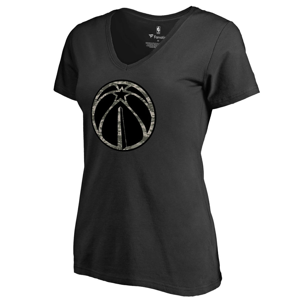 NBA - Washington Wizards Women's Cloak Camo V-Neck T-Shirt - Black