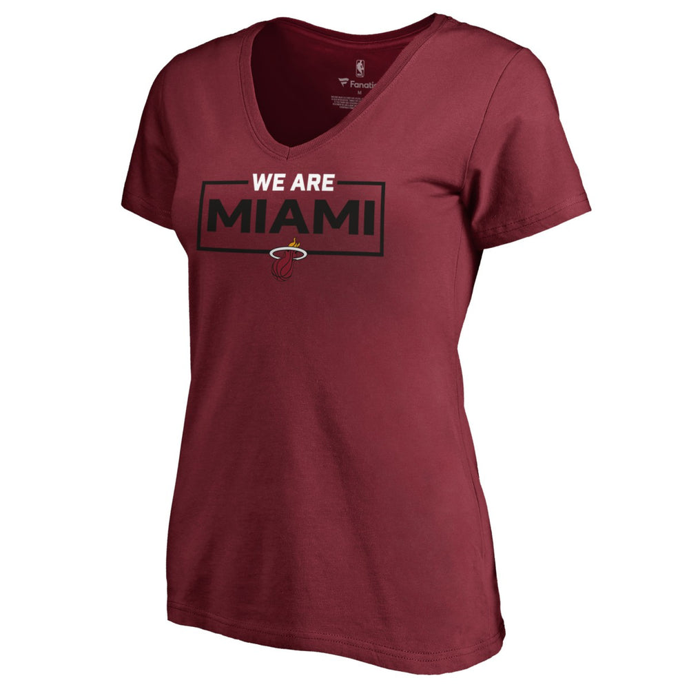 NBA - Miami Heat Women's We Are Iconic Collection V-Neck T-Shirt - Red