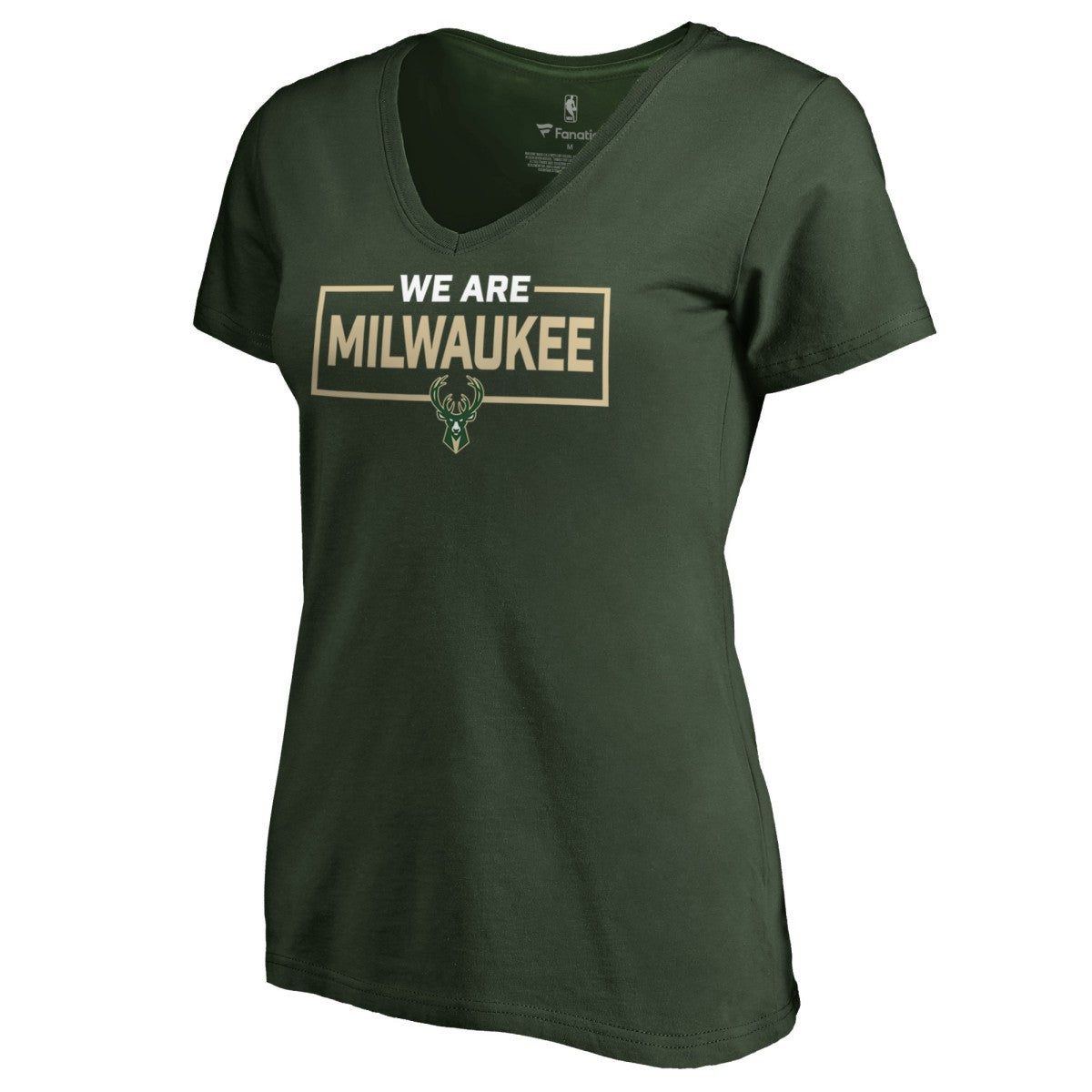 NBA - Milwaukee Bucks Women's We Are Iconic Collection V-Neck T-Shirt - Green