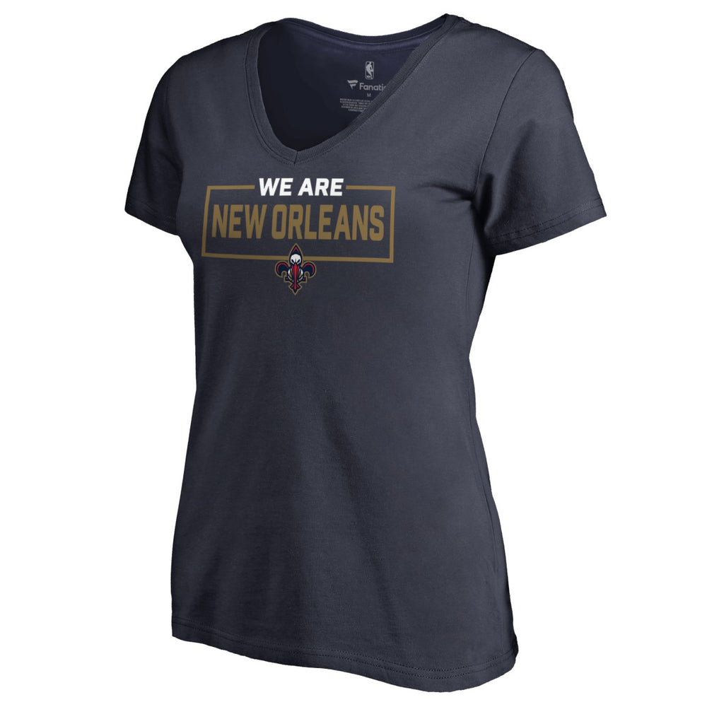 NBA - New Orleans Pelicans Women's We Are Iconic Collection V-Neck T-Shirt - Navy