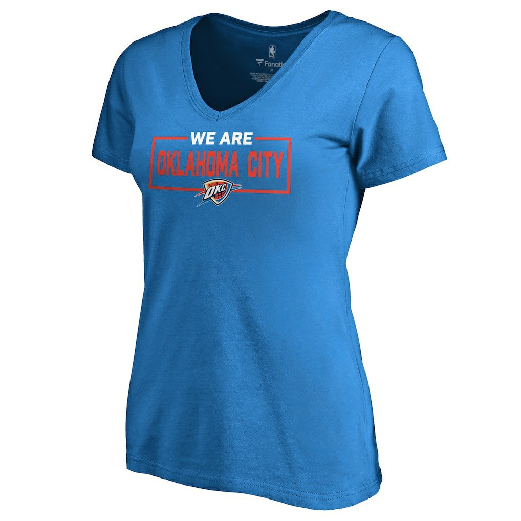 NBA - Oklahoma City Thunder Women's We Are Iconic Collection V-Neck T-Shirt - Blue