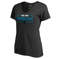Carolina Panthers Women's We Are Icon V-Neck T-Shirt Black - NFL