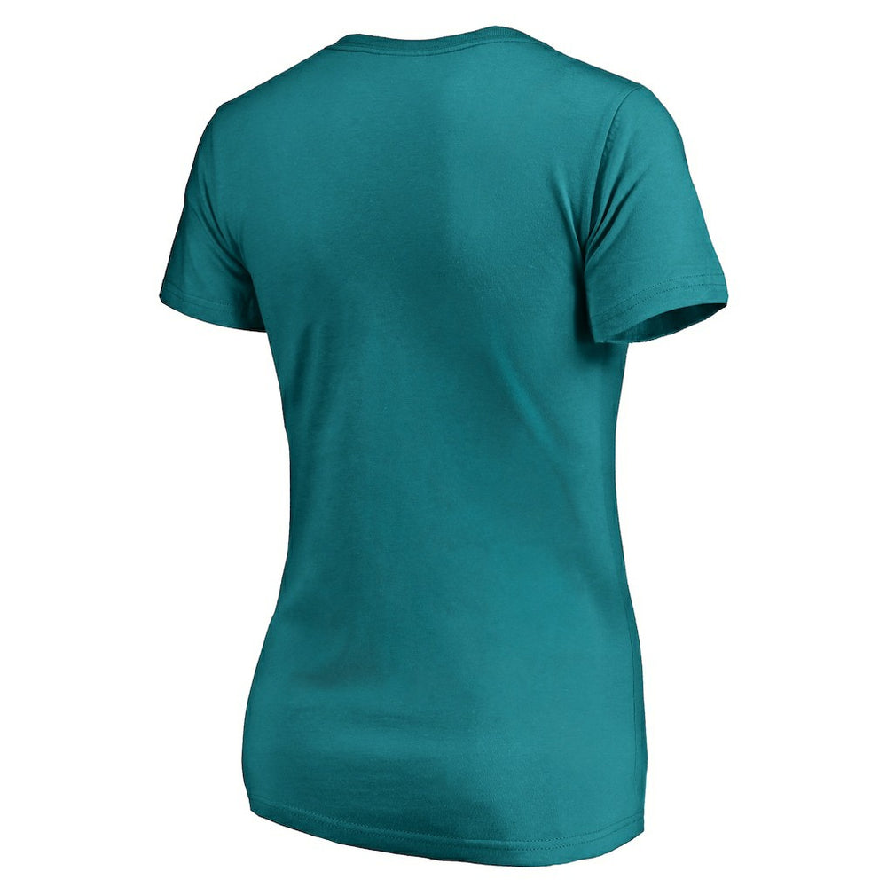 Miami Dolphins Women's We Are Icon V-Neck T-Shirt Aqua - NFL