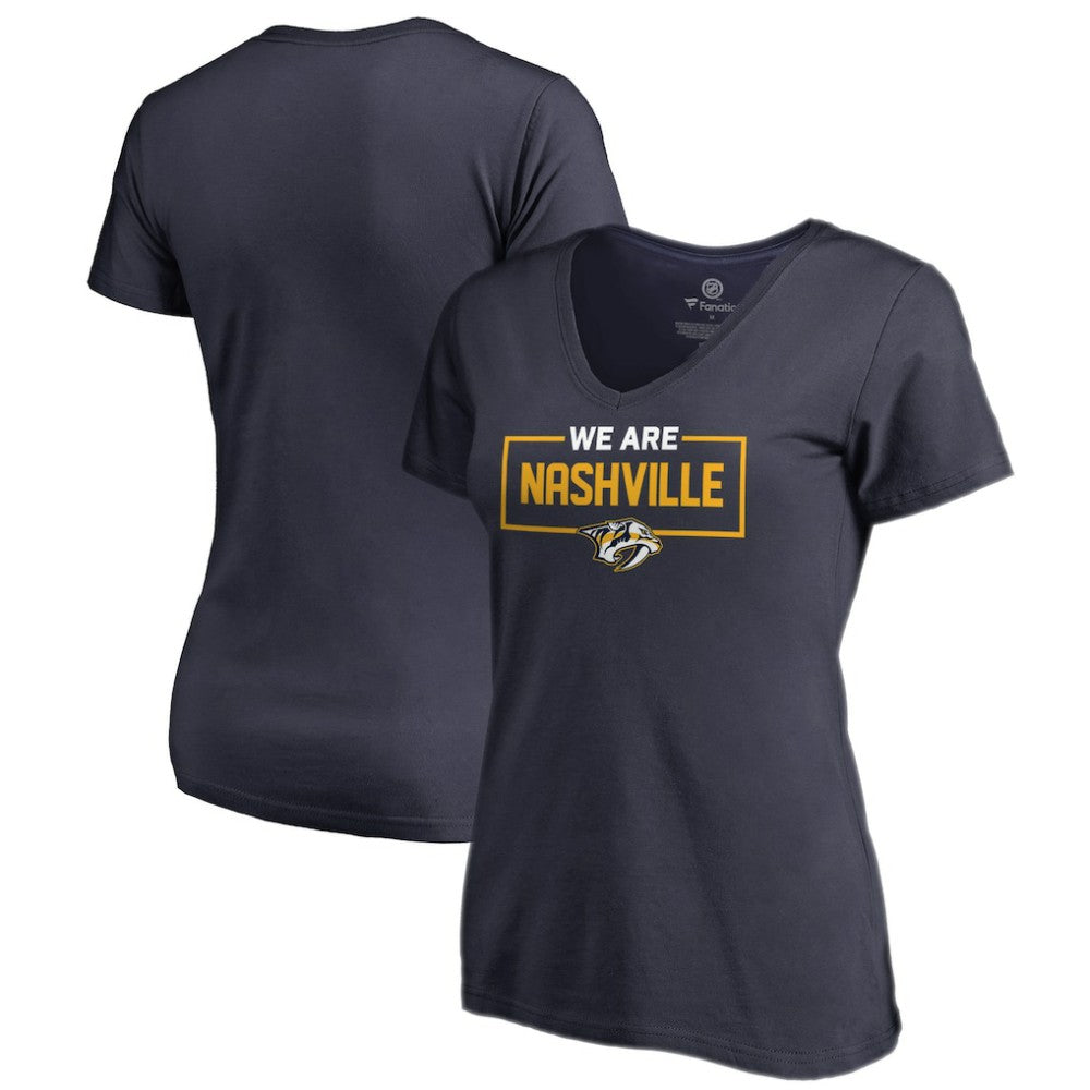 Nashville Predators - Women's Iconic Collection V-Neck T-Shirt Navy