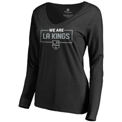 Los Angeles Kings - Women's Iconic Collection We Are Long Sleeve V-Neck T-Shirt Black