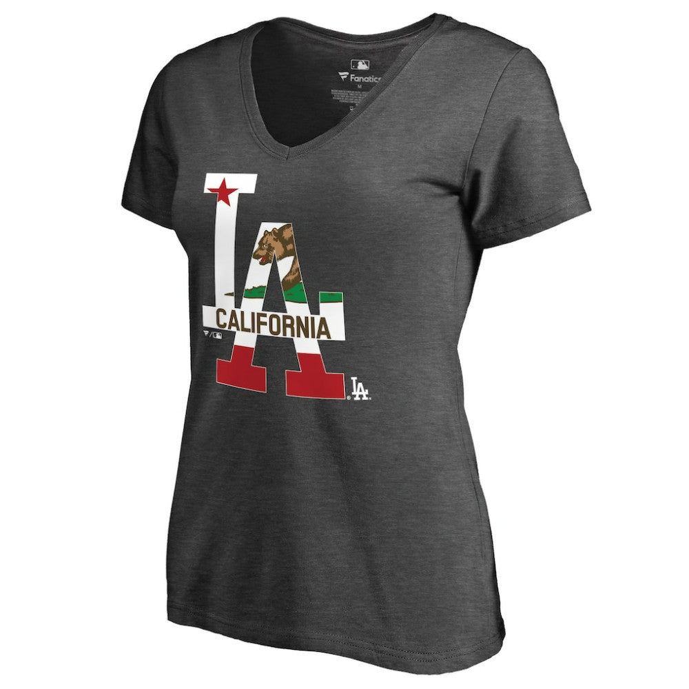 Los Angeles Dodgers Women's Hometown Collection Cali Flag T-Shirt Sale