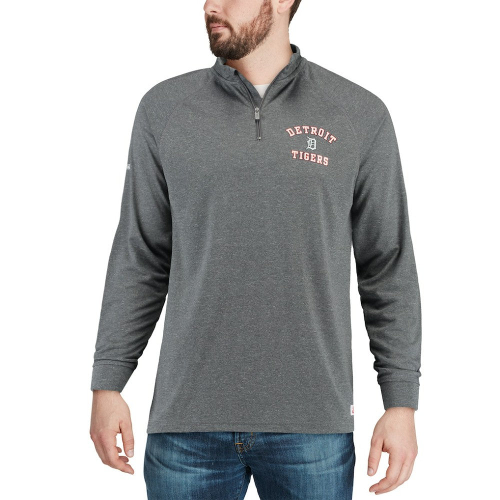 Detroit Tigers Stitches Team Raglan Quarter-Zip Pullover Jacket Clearance