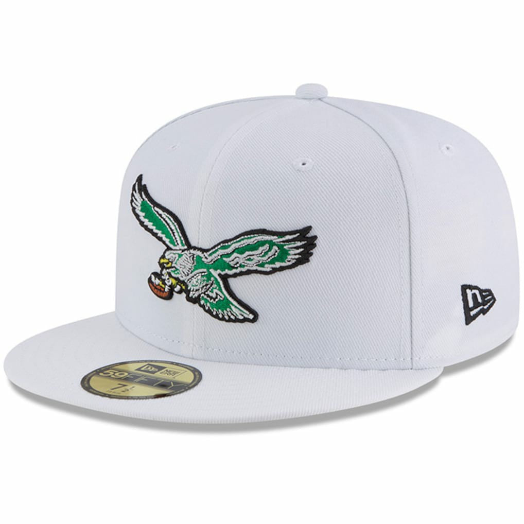 Philadelphia Eagles New Era Throwback Logo Omaha 59FIFTY Fitted Hat White - NFL