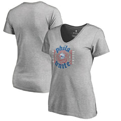 NBA - Philadelphia 76ers Women's Hometown Collection Unite V-Neck T-Shirt - Heather Gray