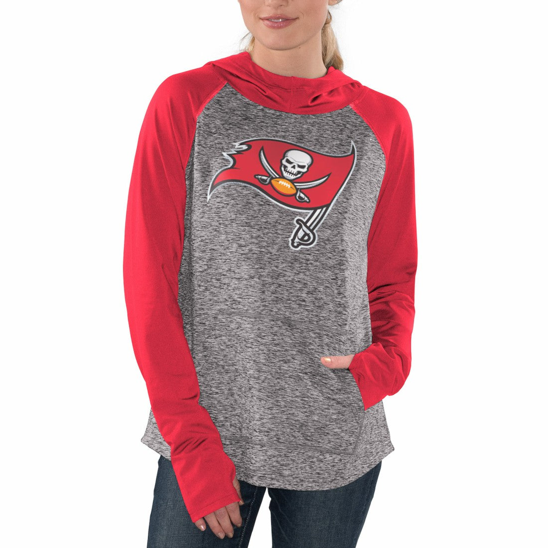 Tampa Bay Buccaneers G-III 4Her by Carl Banks Women's Championship Ring Pullover Hoodie Heathered Gray/Red - NFL