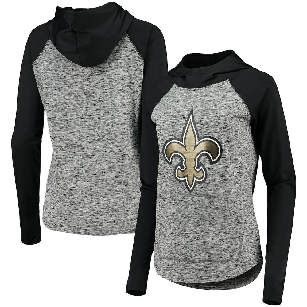 New Orleans Saints G-III 4Her by Carl Banks Women's Championship Ring Pullover Hoodie Heathered Gray/Black - NFL