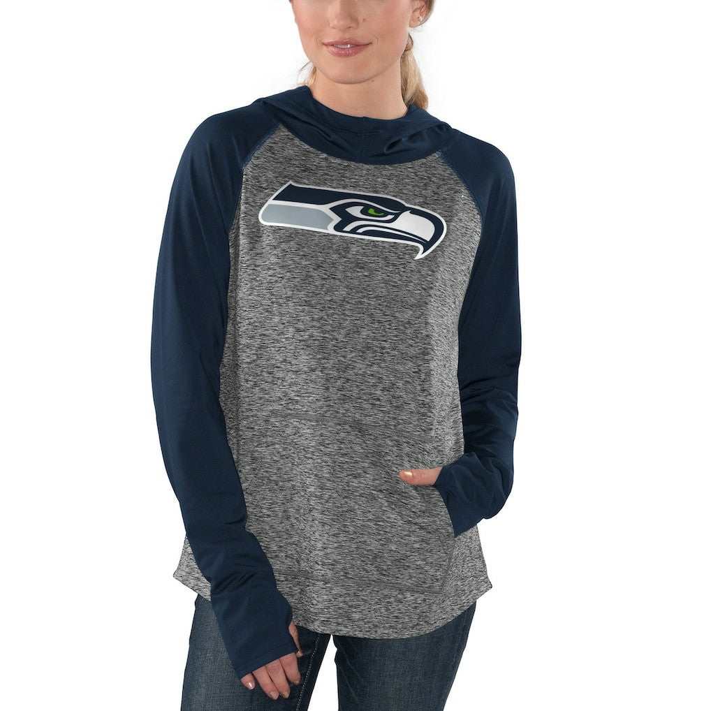 Seattle Seahawks G-III 4Her by Carl Banks Women's Championship Ring Pullover Hoodie Heathered Gray/College Navy - NFL