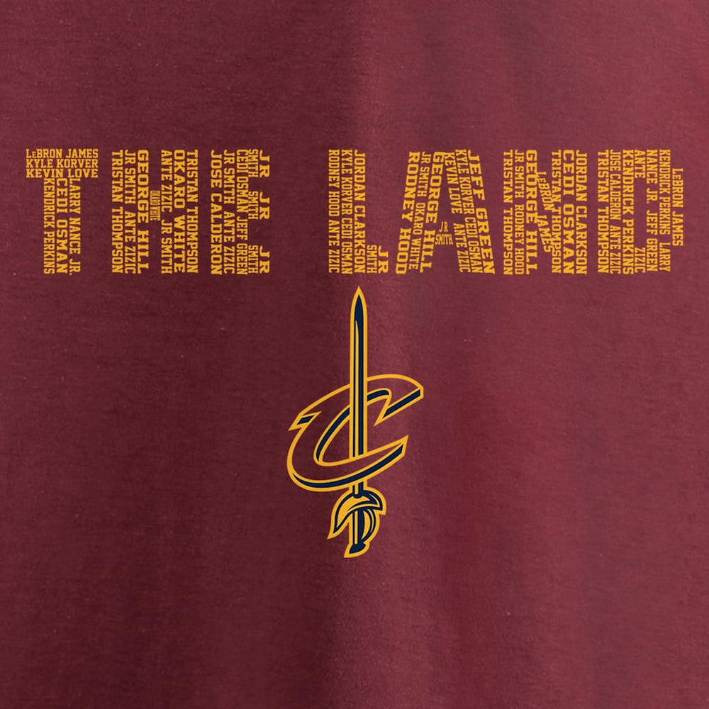 NBA - Cleveland Cavaliers Hometown Collection Repeating Roster T-Shirt - Garnet