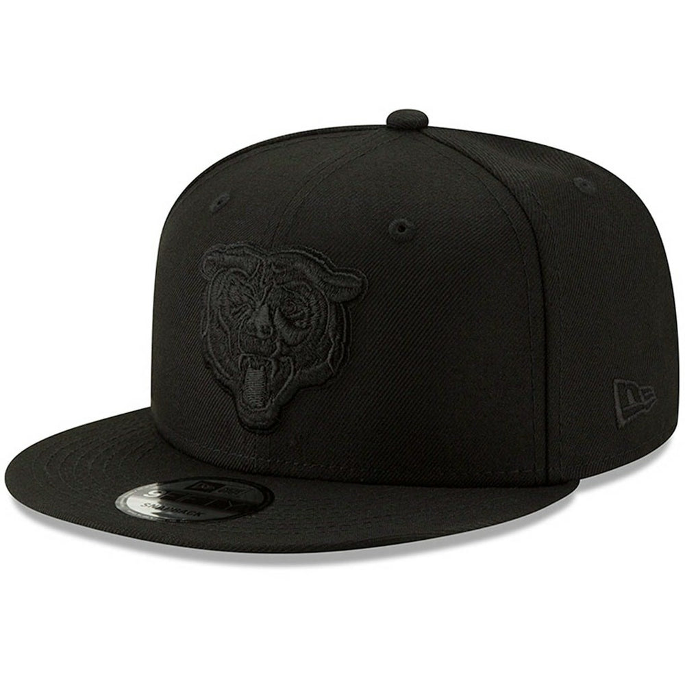 Chicago Bears New Era Black On Black 9FIFTY Adjustable Hat Black - NFL