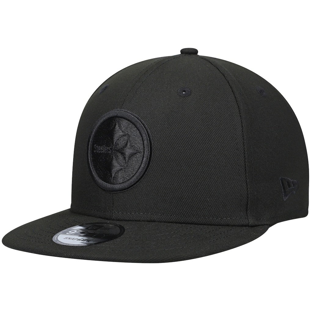 Pittsburgh Steelers New Era Black On Black 9FIFTY Adjustable Hat Black - NFL