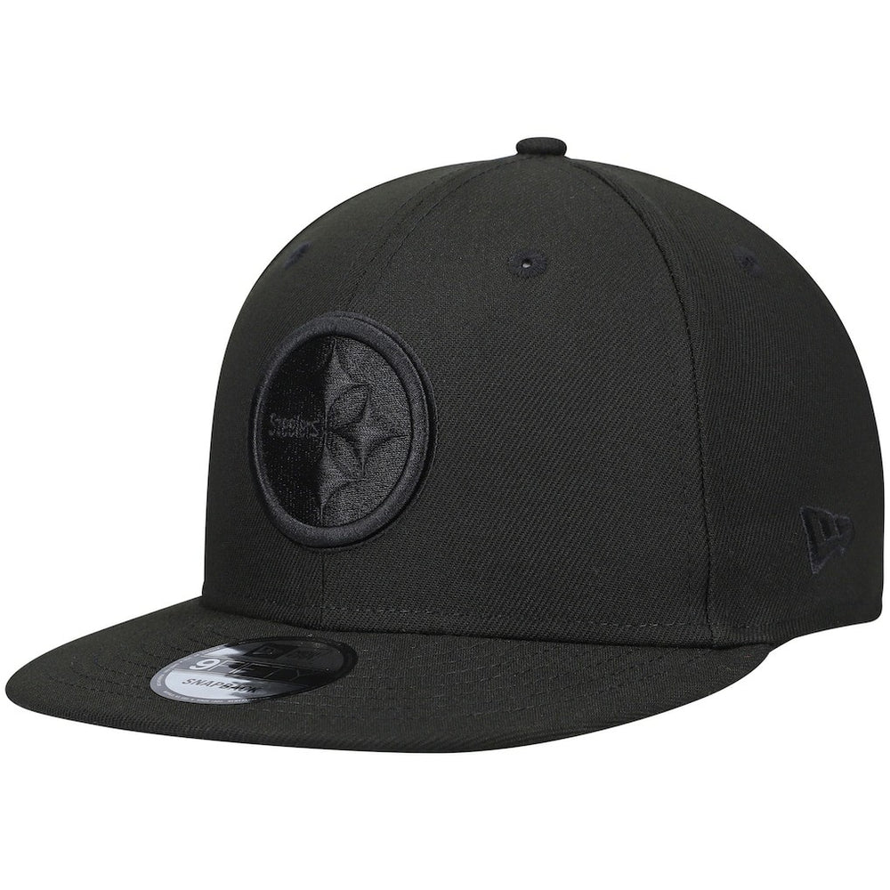 Pittsburgh Steelers New Era Black On Black 9FIFTY Adjustable Hat Black - NFL