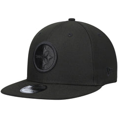 Pittsburgh Steelers New Era Black On Black 9FIFTY Adjustable Hat Black - NFL