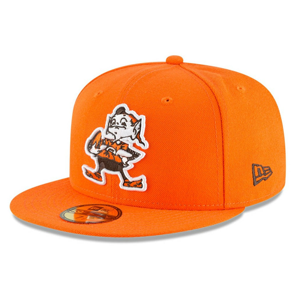 Cleveland Browns New Era Omaha Brownie The Elf Throwback 59FIFTY Fitted Hat Orange - NFL