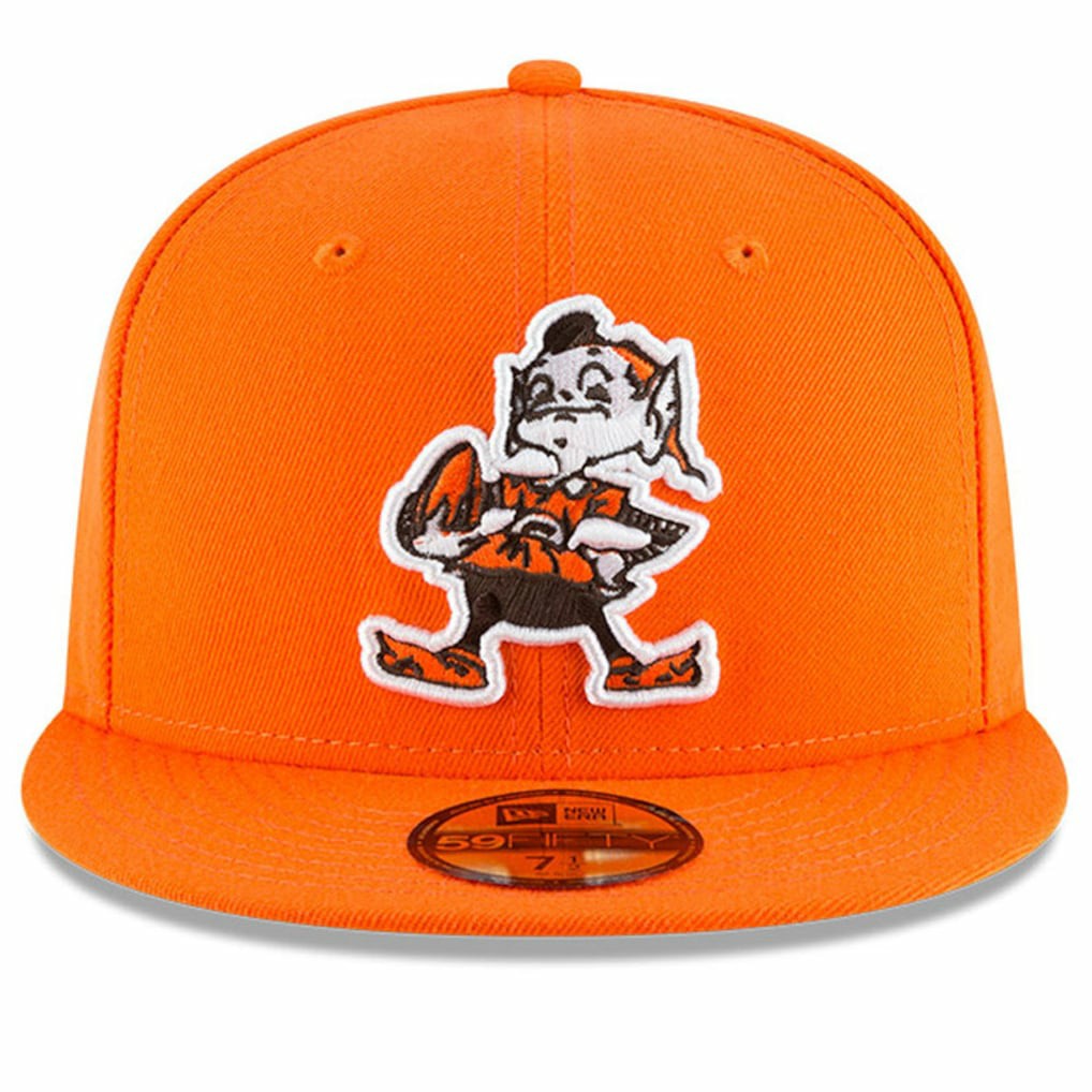 Cleveland Browns New Era Omaha Brownie The Elf Throwback 59FIFTY Fitted Hat Orange - NFL