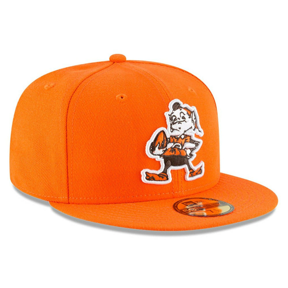 Cleveland Browns New Era Omaha Brownie The Elf Throwback 59FIFTY Fitted Hat Orange - NFL