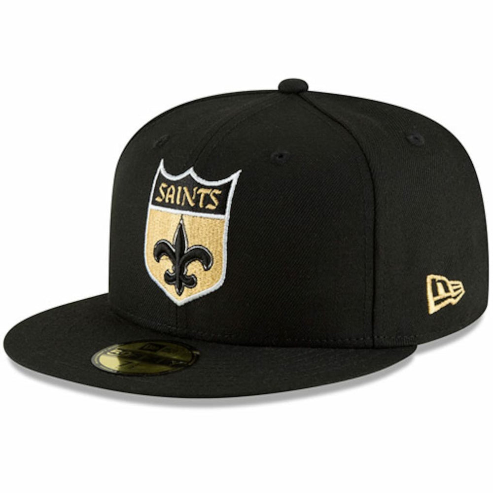 New Orleans Saints New Era Omaha Throwback 59FIFTY Fitted Hat Black - NFL