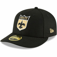 New Orleans Saints New Era Omaha Throwback Low Profile 59FIFTY Fitted Hat Black - NFL