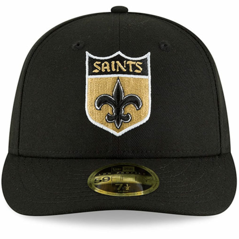 New Orleans Saints New Era Omaha Throwback Low Profile 59FIFTY Fitted Hat Black - NFL