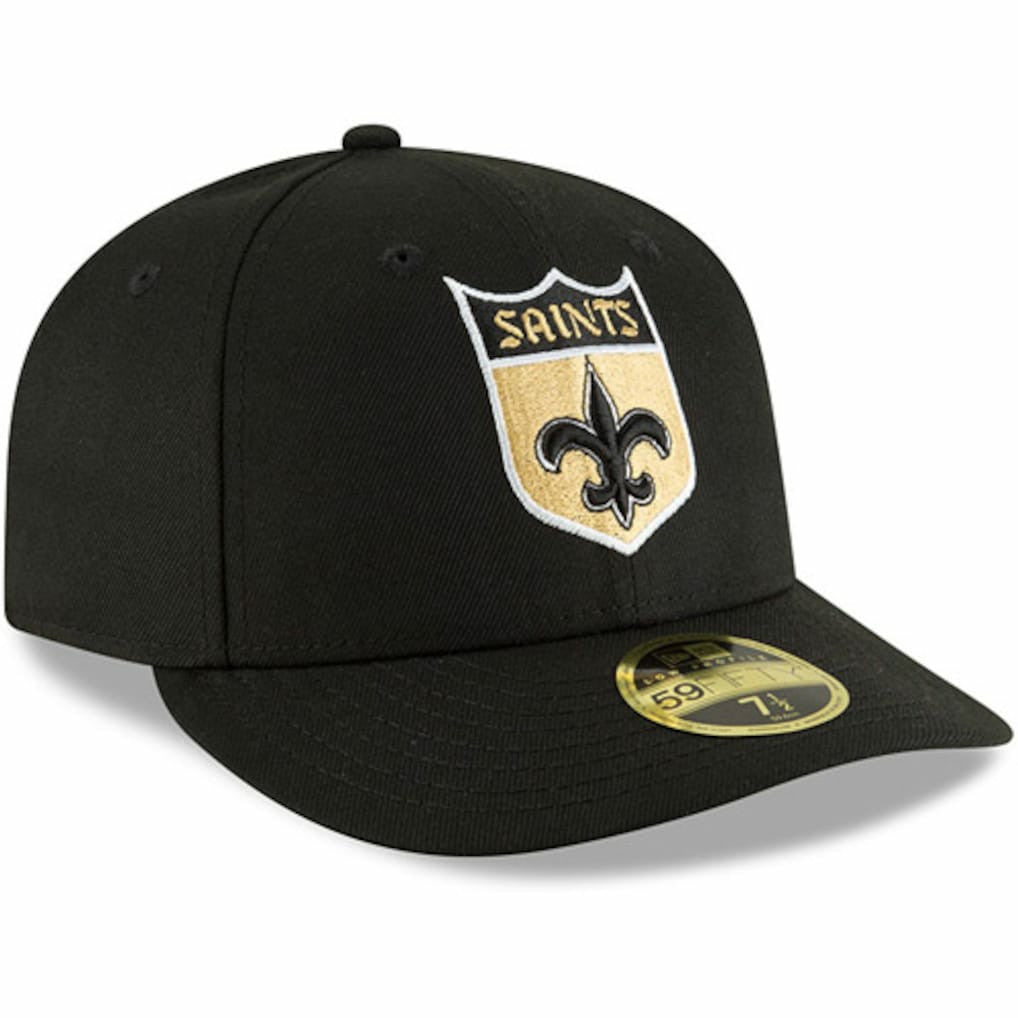 New Orleans Saints New Era Omaha Throwback Low Profile 59FIFTY Fitted Hat Black - NFL