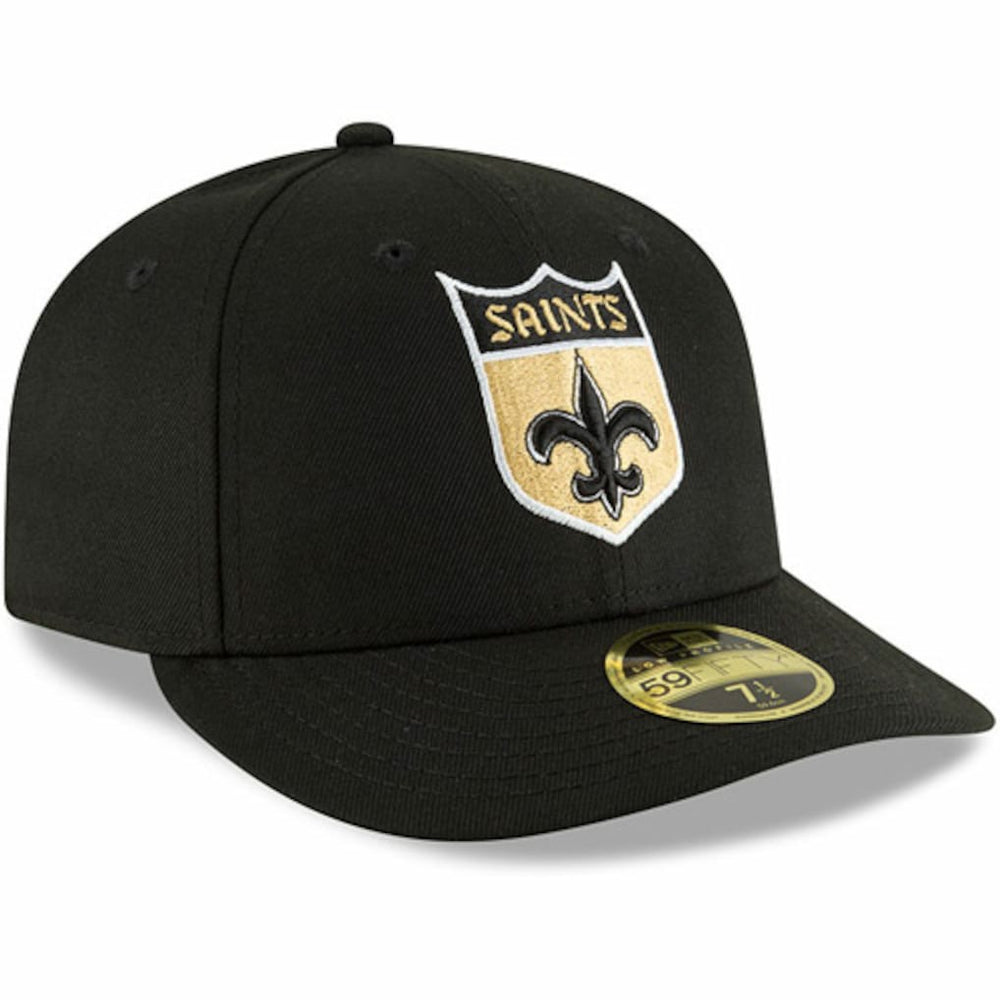 New Orleans Saints New Era Omaha Throwback Low Profile 59FIFTY Fitted Hat Black - NFL