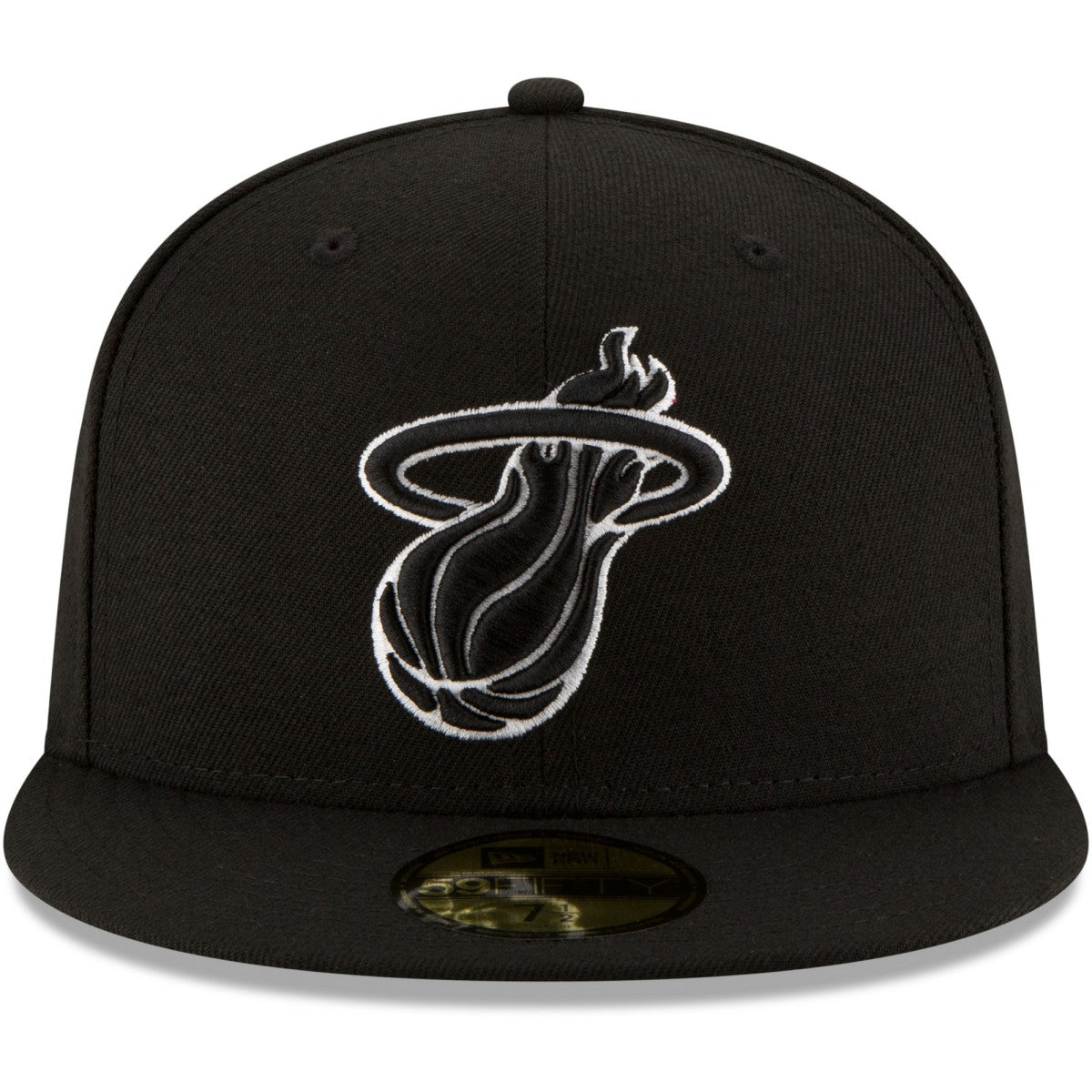 New Era - Miami Heat Black & White Logo 59FIFTY Fitted Hat - Black