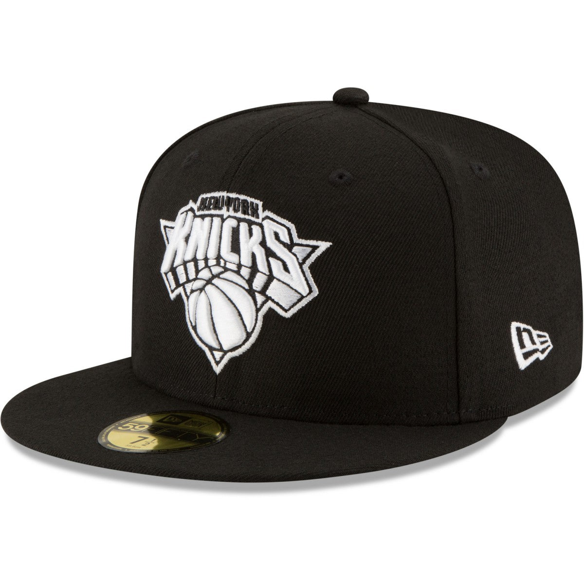 New Era - New York Knicks Black & White Logo 59FIFTY Fitted Hat - Black