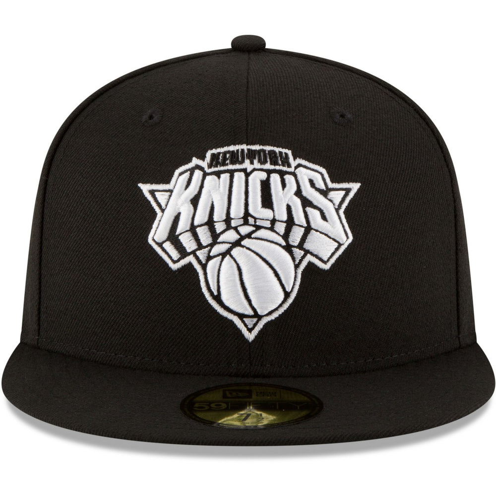 New Era - New York Knicks Black & White Logo 59FIFTY Fitted Hat - Black